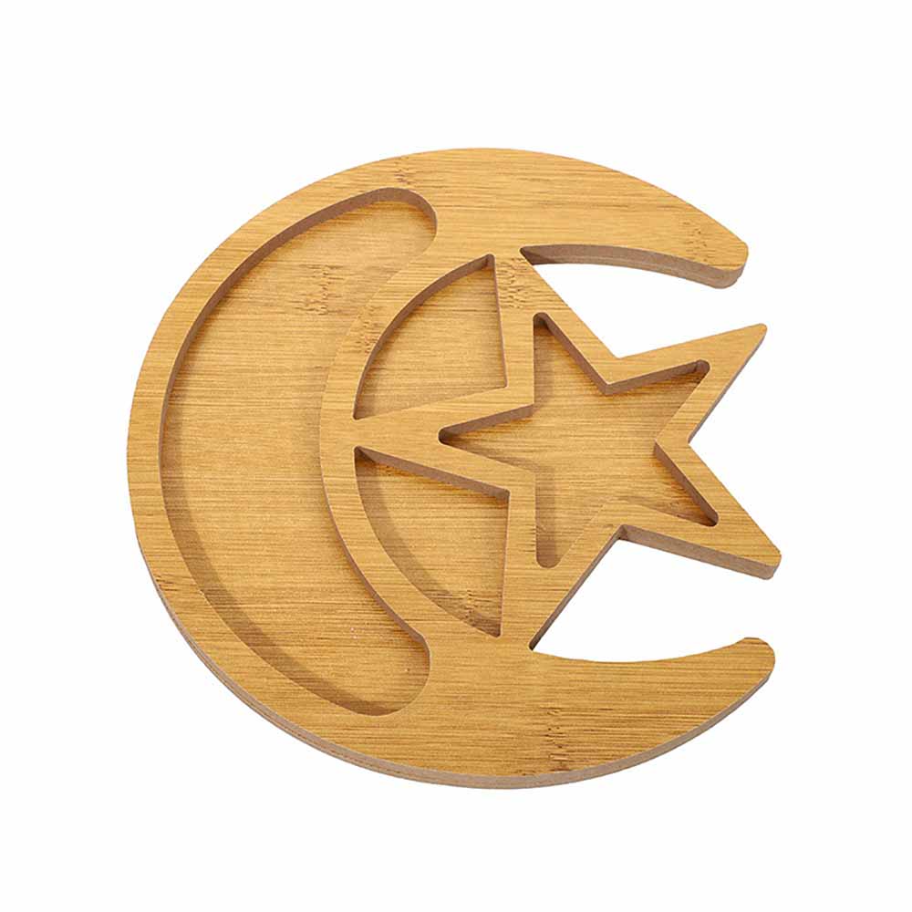 Деревянная Тарелка-Поднос Луна и Звезды Поднос для Послеобеденного Чая Западный Поднос для Суши Поднос для Десертов Фруктов Еды Поднос для Еды Деревянный Водонепроницаемый