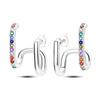 Cute Unicorn Stud Earrings Silver Plated for Little Girl Crystal Cat Mouse Elephant Heart Star Earring Gift Jewelry