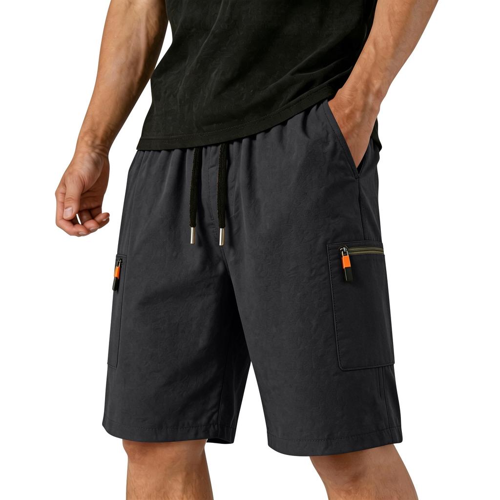 Lichte Heren Cargo Shorts met Meerdere Zakken Ademend Zweetabsorberend Outdoor Atletisch Trekkoord Taille voor Hardlopen Wandelen