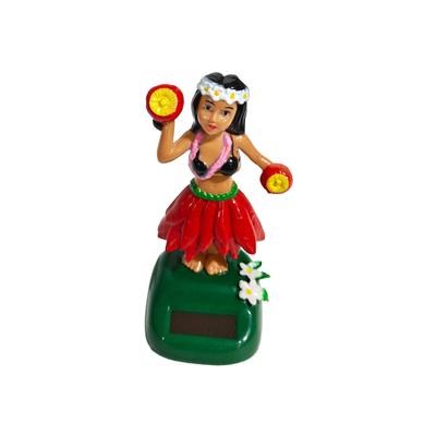 Mașinuță alimentată stil Hawaiian creativ Fată cu energie automată Păpușă de desene animate Balansoar Decorațiune pentru casă Decorațiune pentru bord Roșu