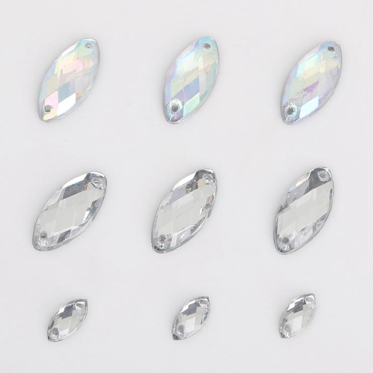Round Multi-Faceted Acrylic Rhinestones: Double-Hole, Flat-Back Jewelry Accessories