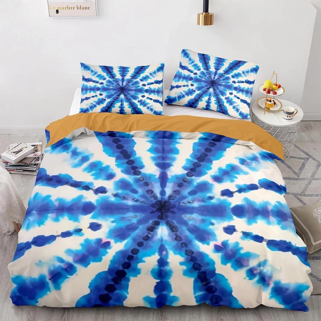 Tie Dye Duvet Cover Set Boho Psychedelic Bedding Set for Boys Girls Teens Bohemian Gypsy Full Comforter Cover Exotic Spiral
