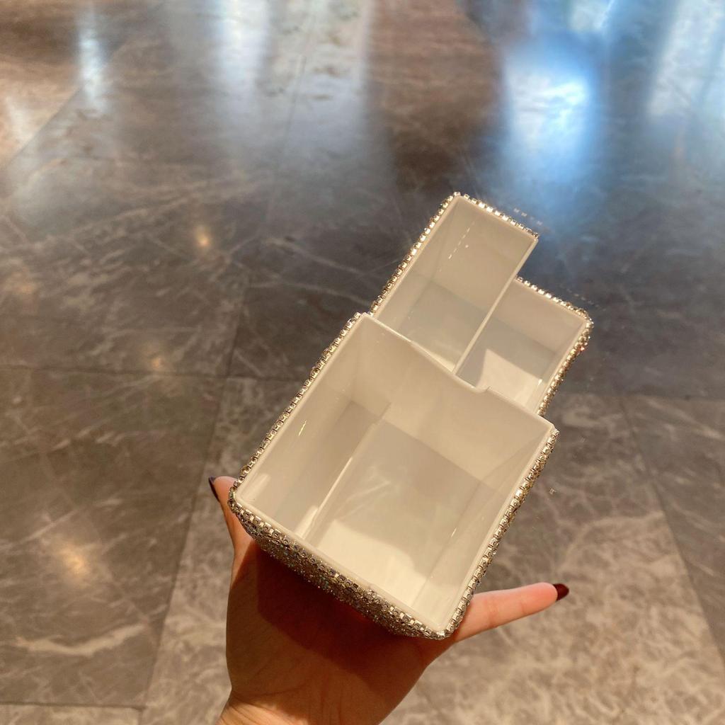 2024 Elegance: Diamond-Inlaid Luxury Desktop Cosmetic Organizer