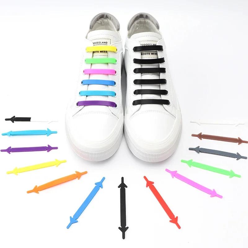 Cordones Elásticos de Silicona para Zapatillas Deportivas de Running Sin Atar Cordones para Zapatillas Correa Ajustable para Zapatos Cordón Para Hombres Mujeres cordones 12 Piezas / 1 Set