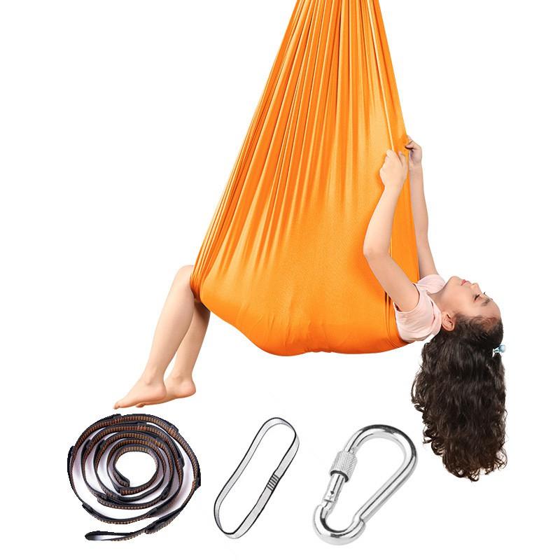 Kids Sensory Yoga Hammock Swing With Elastic Fabric 100x280cm 150x280cm Indoor Play Therapy Calming Space