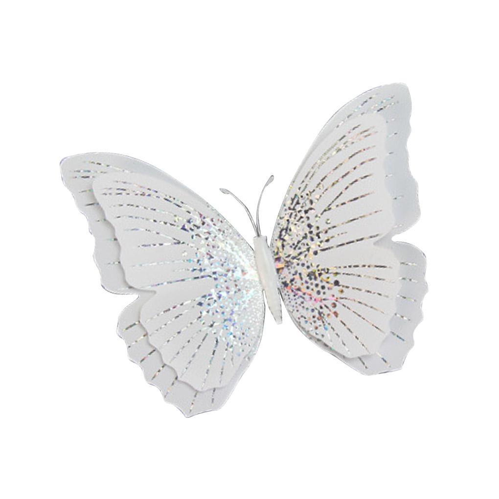 

12 шт. 3D двухслойные съемные наклейки на стену с изображением бабочек