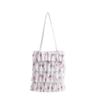 Polyester Wrinkled Tote Bag With Floral Embellishments For Daily Casual Wear