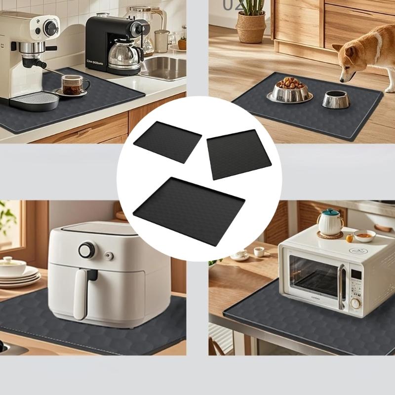 Geschirrspüler Abtropfschale mit erhöhtem Rand Tragbare Silikonmatte Geschirrspüler Ablaufschale Matte für Bodenschutz Leicht zu reinigen