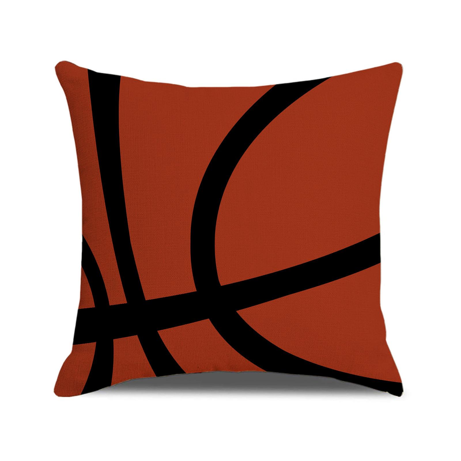 

Simple and Comfortable Sofa Pillow Cover Football Rugby Print Pillow Home Decoration Cushion Office Nap Pillow 45X45cm (pillowcase only)