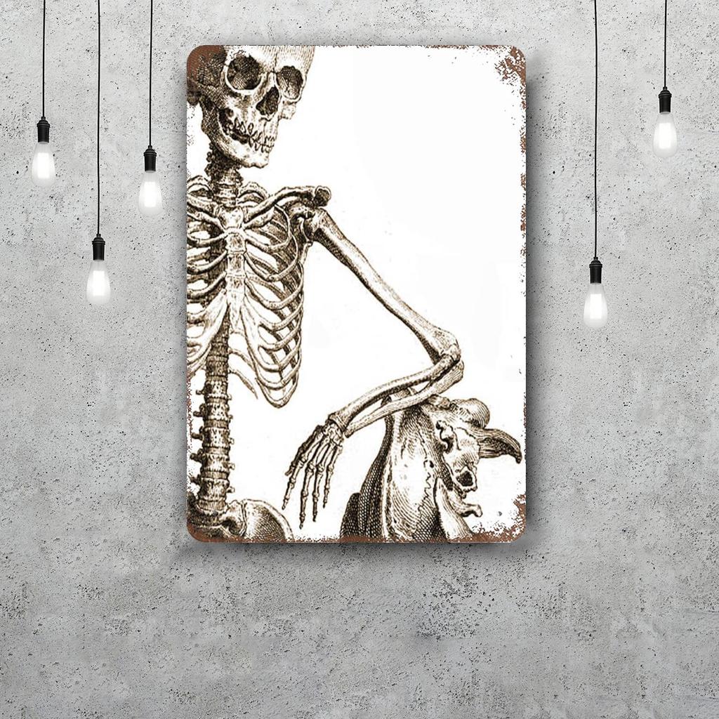 skeleton Vintage Tin Sign Home Decor Wall Decor Art Wall Mural Room Decoration Decor Retro Metal Sign Plate Bar Posters