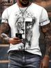 T-shirt da uomo con stampa 3D di Gesù a maniche corte, casual, girocollo, design con mani in preghiera, maglietta da uomo, nuova, top oversize