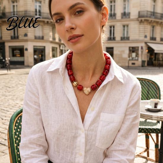 Stylish Neck Accessory Chunky Beaded Choker Bohemian Colorful Beads Necklace