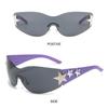 Aesthetic Y2K Sunglasses Rimless Shades Fashion Star Wrap Around Sun Glasses  for Women