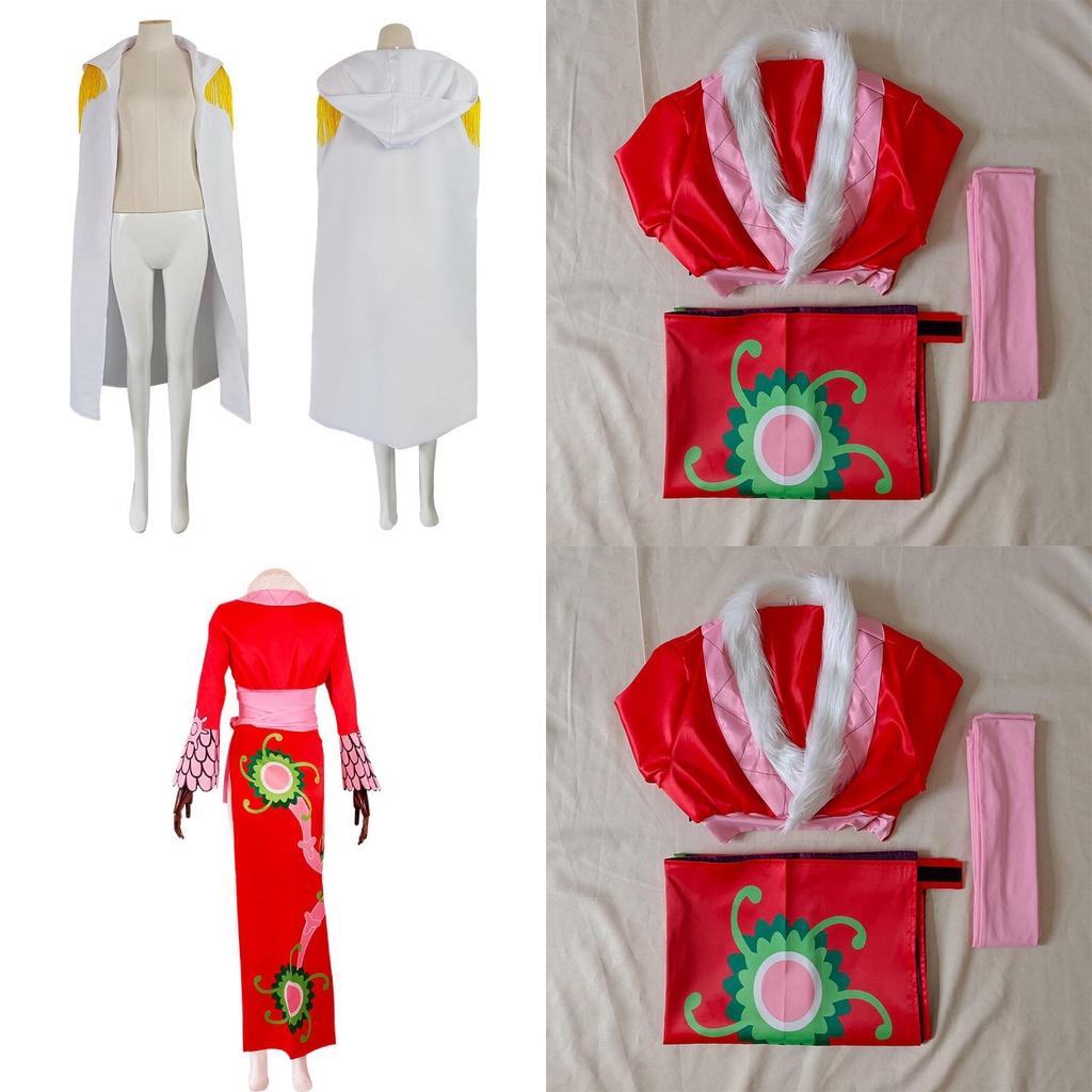 Anime One Piece Empress Hancock Cosplay Clothing Red Cheongsam Kimono Element Costume