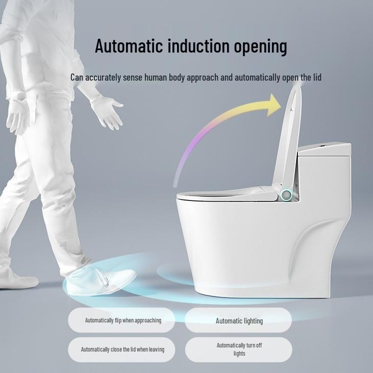 Intelligent Heated Toilet Seat with Automatic Flushing and Night Light - Fits U & V-Shaped Toilets