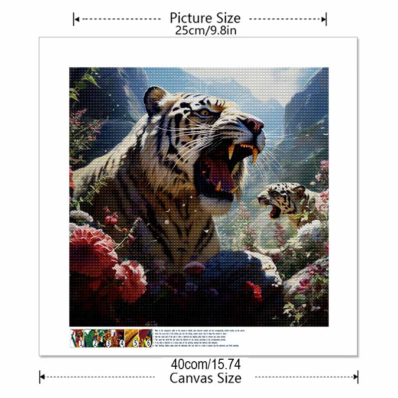 New Arrival 5D DIY Full Circle Diamond Painting "Tiger Roar" Embroidery Cross Stitch Home Decor Gift