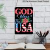 2D Flat, Decorative Sign & Plaque, Metal Sign, Retro Sign for Wall Decor, Funny Signs, 'God Bless The USA' Patriotic Wall Art Plaque with American