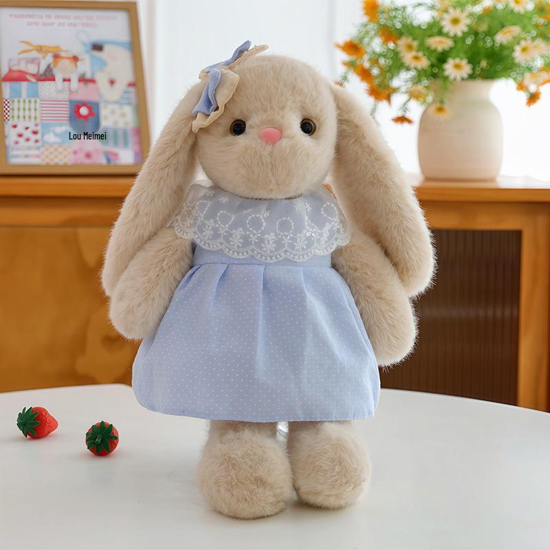 Long-eared Rabbit Plush Toy Skirt-Wearing Doll - Children's Gift