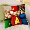 A-Alvin E T-The Chipmunk-s Federa Rimovibile Lavabile Copricuscino – Lino Morbido per Tutte le Stagioni