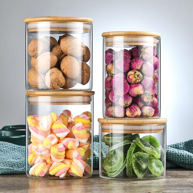 High Borosilicate Glass Food Storage Jar with Bamboo Lid
