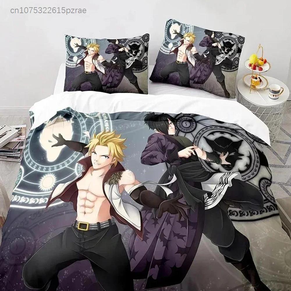 3D Print Fairy Tail Anime Natsu Bedding Set Duvet Cover Bed Set Quilt Cover Pillowcase Comforter King Queen Size Boys Adult