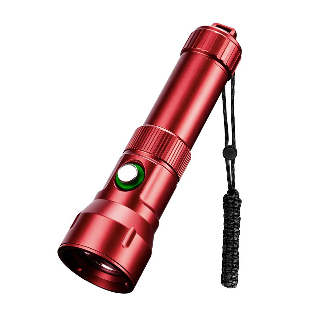 Diving LED Flashlight IPX8 Waterproof High Brightness Rechargeable Long Runtime Far Beam for Outdoor Lighting