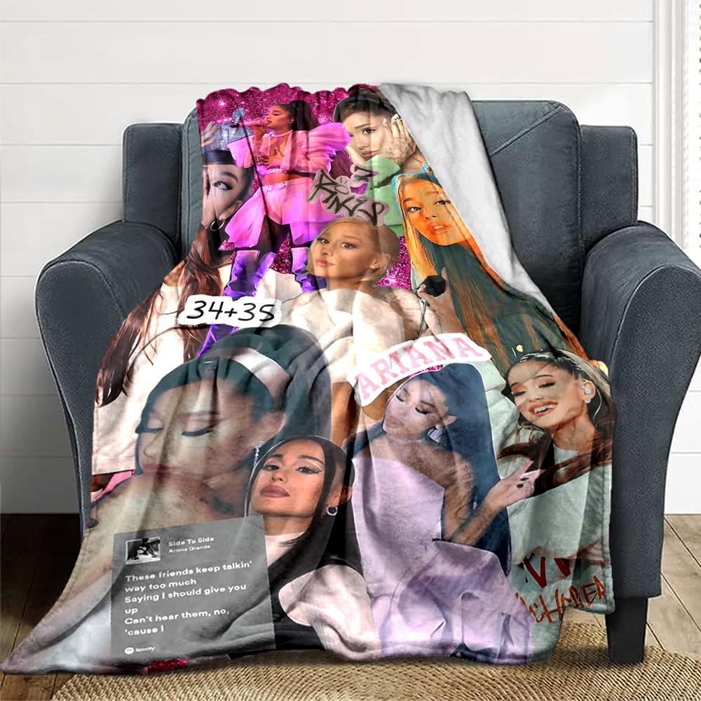 Ariana Grande Kolaj Battaniye Yumuşak Atma Battaniye Ev Yatak Odası Yatak Kanepe Seyahat Ofis İçin Düz Noel Battaniyesi