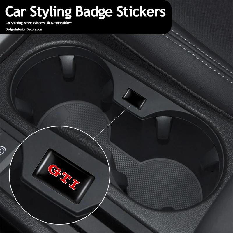 Car Interior Stickers Window Lift Button Steering Wheel Badge Decoration For Volkswagen VW T5 GTI Magotan CC T-Cross Golf AmarokNI1