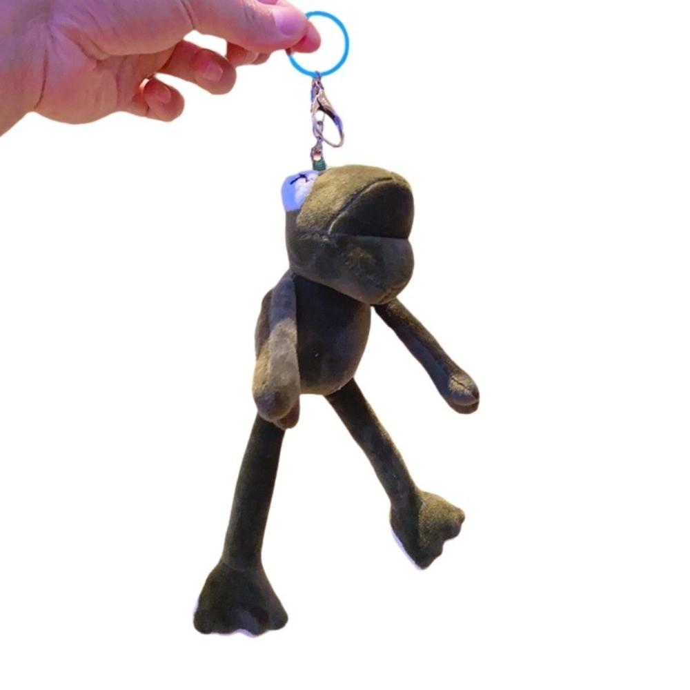Long Legged Frog Backpack Pendant Ugly Cute Keychain Key Ring Jewelry Bag Doll Keychain  Key Holder