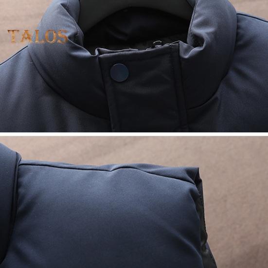 Gilet da Uomo Collo Alto Senza Maniche Abbottonatura con Zip Gilet Cappotto in Cotone con Tasche Laterali Tinta Unita Ispessito Caldo Trapuntato