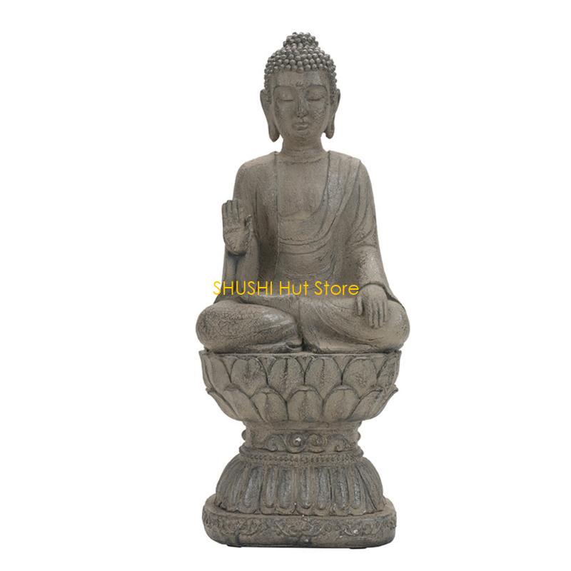 Meditating Buddhas Statue for Meditations Resins Buddhist Figurine Spiritual Sculpture Home Desktop Decoration Ornament D57B