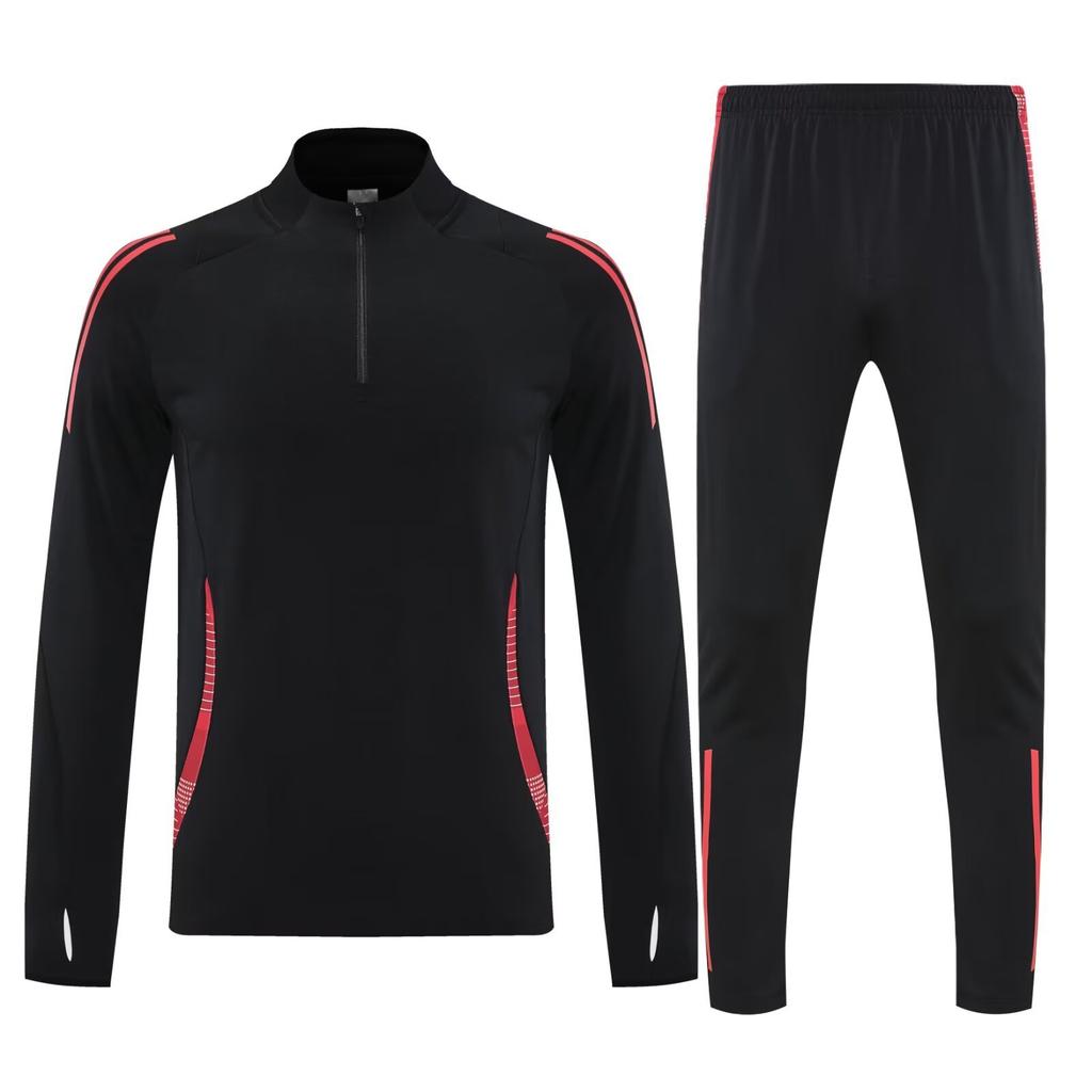 Light Plate Half Zipper Casual Sportswear Basic Trousers Football Training Suit Set