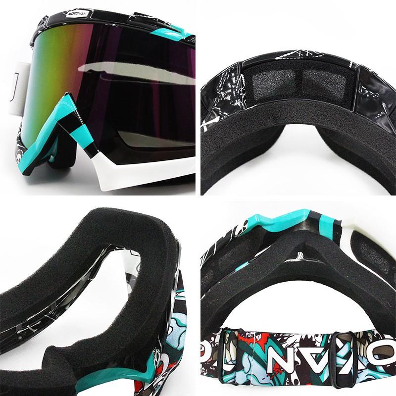 Motorcycle Goggles ATV Off-Road Skiing Windproof Sports Visor Replaceable Lens Full Frame Protective Eyewear