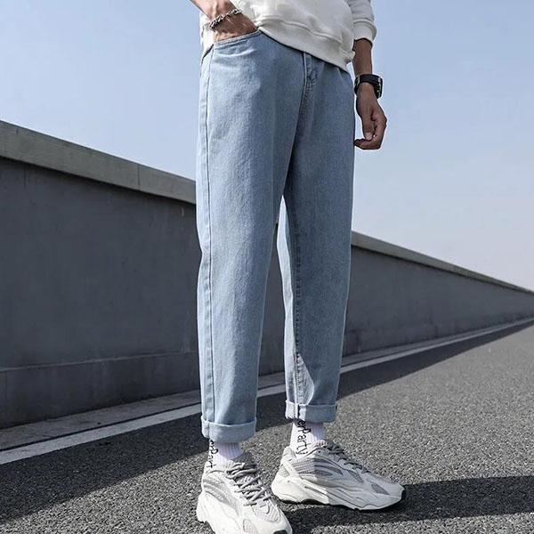 Pantaloni da uomo larghi Jeans maschili Design semplice di alta qualità  Accogliente All-match Studenti Daily Casual Pantaloni in denim dritto  casual acquista in modo economico — spedizione gratuita, recensioni reali  con foto —