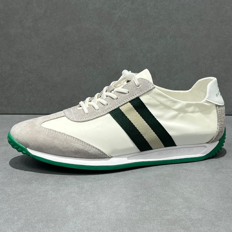 Cross-Border Leather Forrest Gump Shoes Spring Thin Little White Shoes Men Pedal Ice Silk Cloth Shoes Summer Breathable Sports Small
