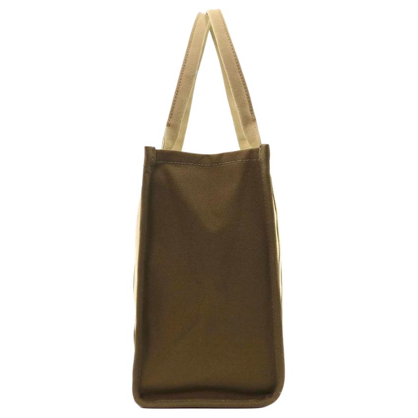 Marc Jacobs Logo Zip Closure Cotton Tote Bag Shopping Bag Shoulder Handbag Women tote Beige Green H073M01RE21-373