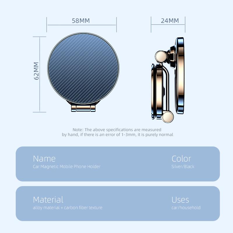 Magnetic Adhesive Car Phone Holder, Rotatable & Foldable, Multifunctional Accessory