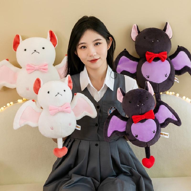 Cute Bat Bow Plush Toys Animal Doll Bedroom Decoration Halloween Kids Gifts