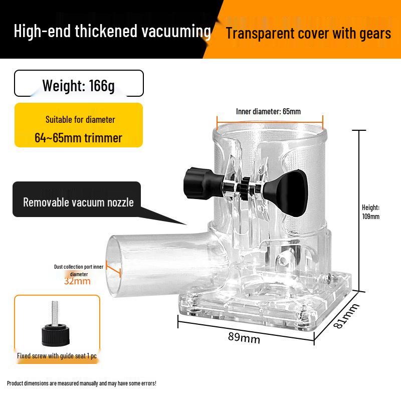 Woyi Dust-Free Edge Trimmer Cover for Woodworking, Grooving, Carving & Trimming