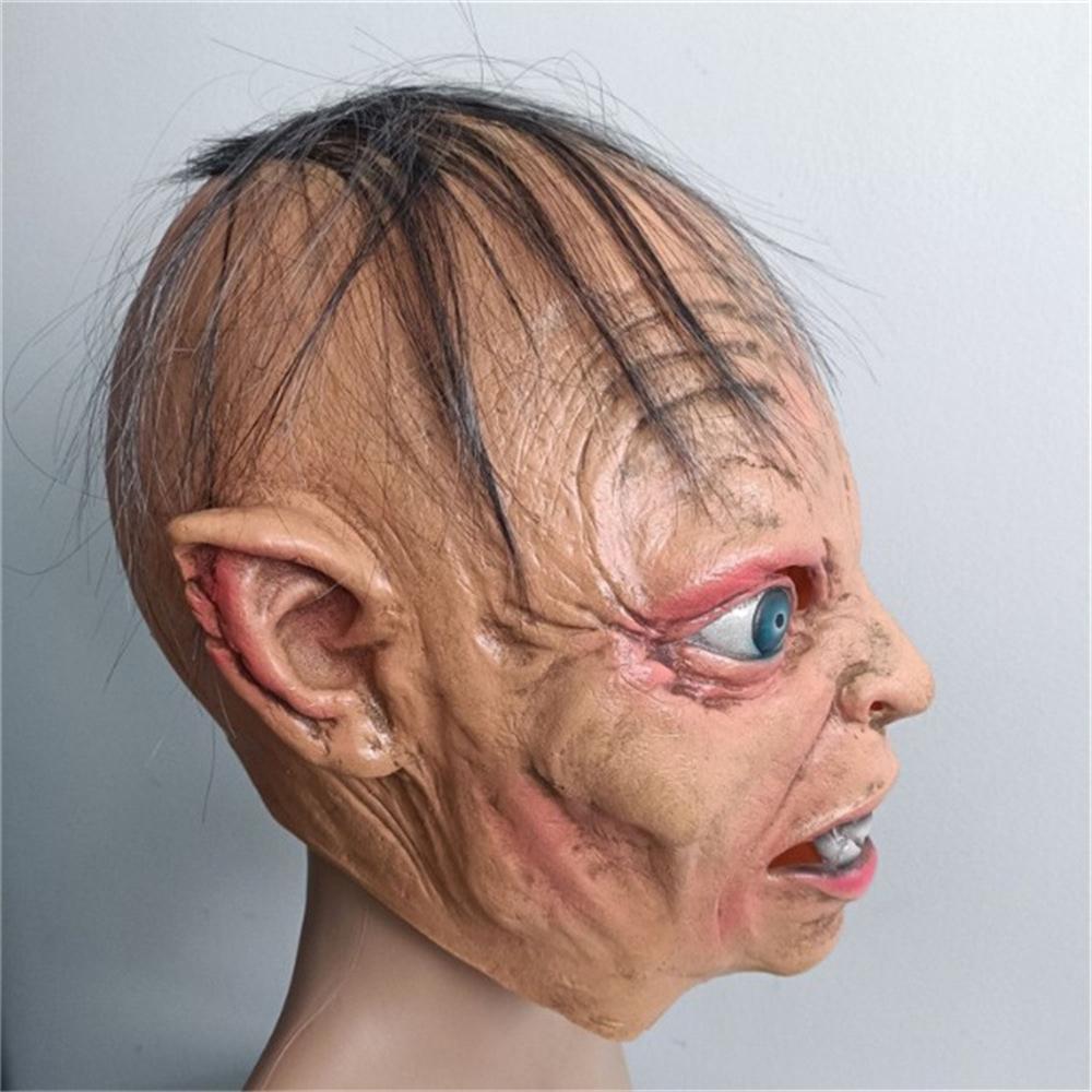 Gollum-Maske, Film-Cosplay, Mutanten-Monster-Maske, Halloween-Kostüm-Party-Requisiten, böser Horror-Clown, Dämon, Latex-Maske