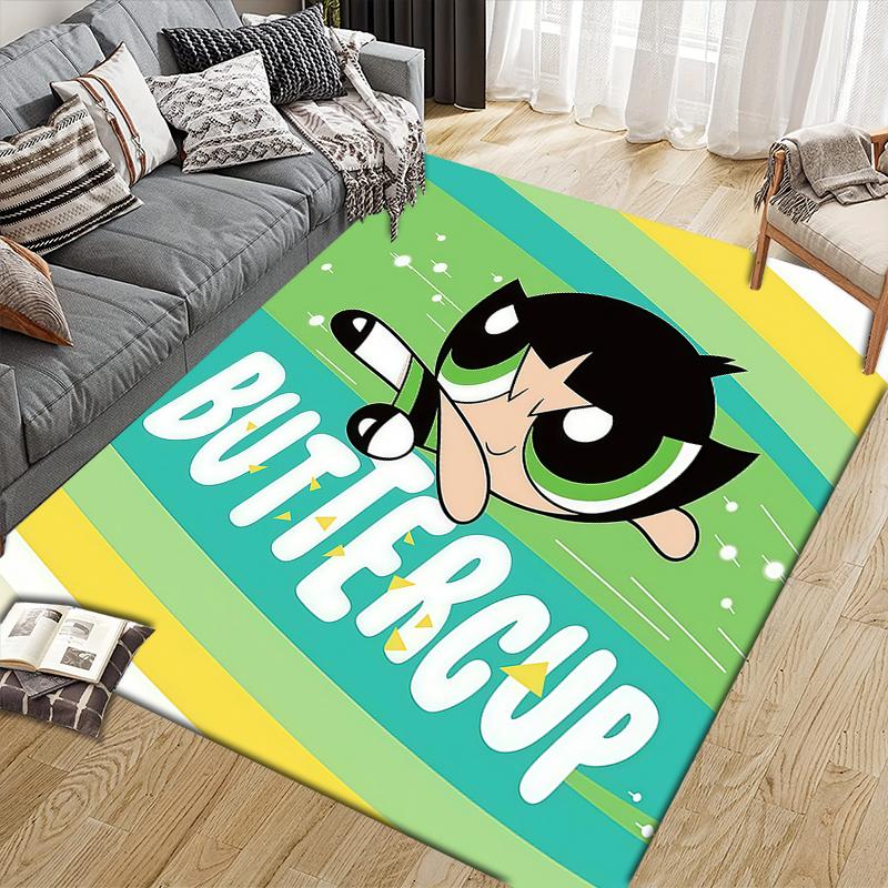 Powerpuff Girls Buttercup Cooler Teppich, Powerpuff Girls Fan Gemütlicher Teppich, Perfektes Geschenk.chl