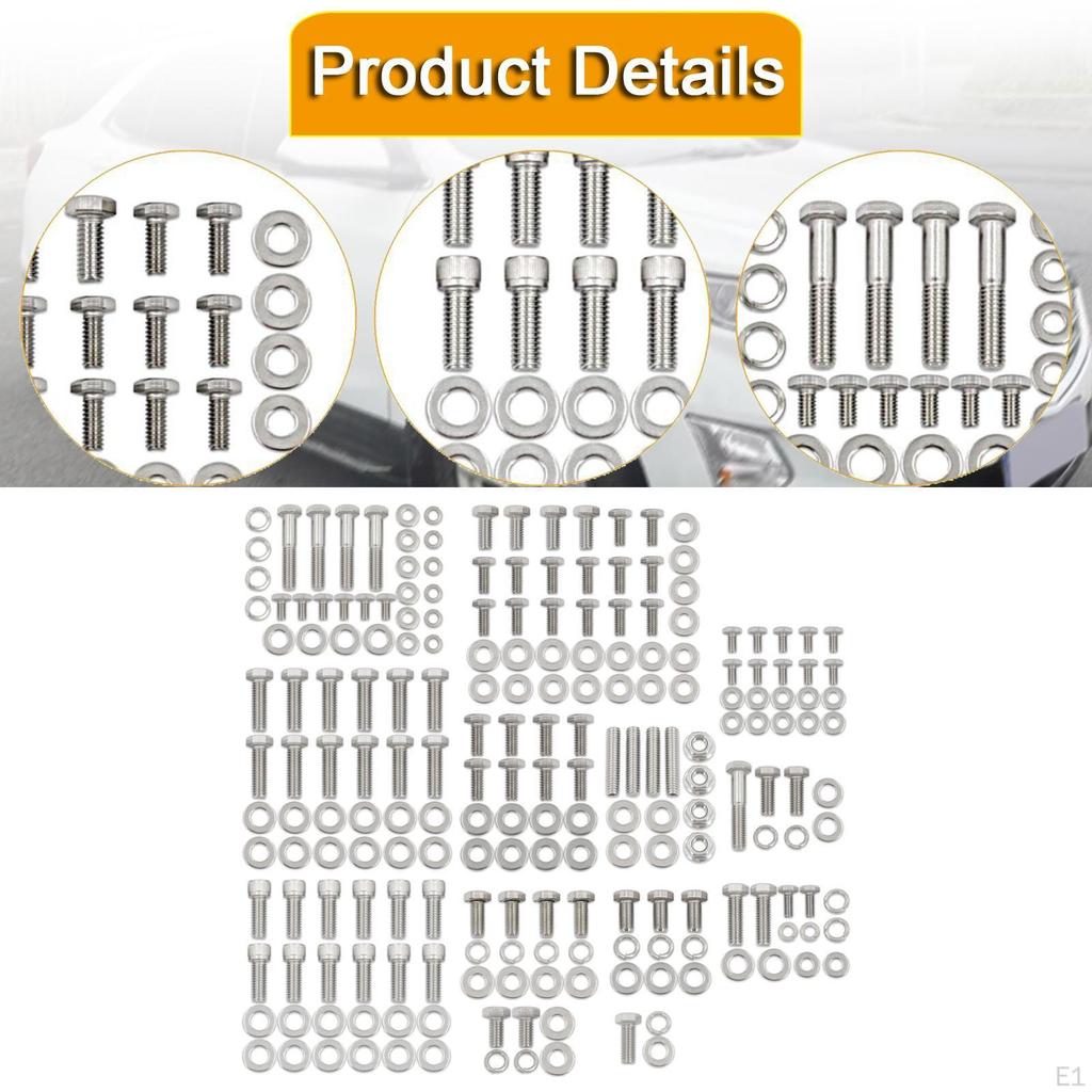Small Block Engine Hex Bolt Kit Sturdy Bolts and Nuts for Chevy 327 265