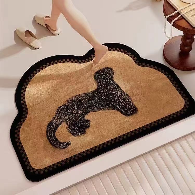 Modern Chinese Style Bath Mat With Silica Mud Absorption Nonslip Fastdrying For Bathroom Entrance