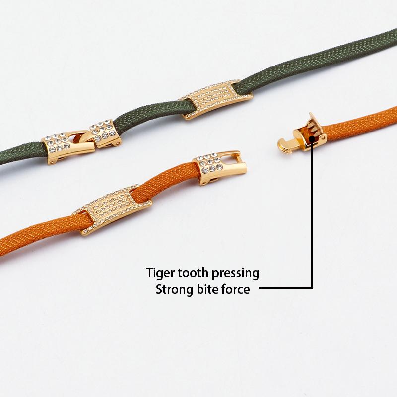 Gold Diamond buckle Shoelaces without ties Elastic Laces Sneakers Tennis No Tie Shoe laces Flat Shoelace for Shoes accessories