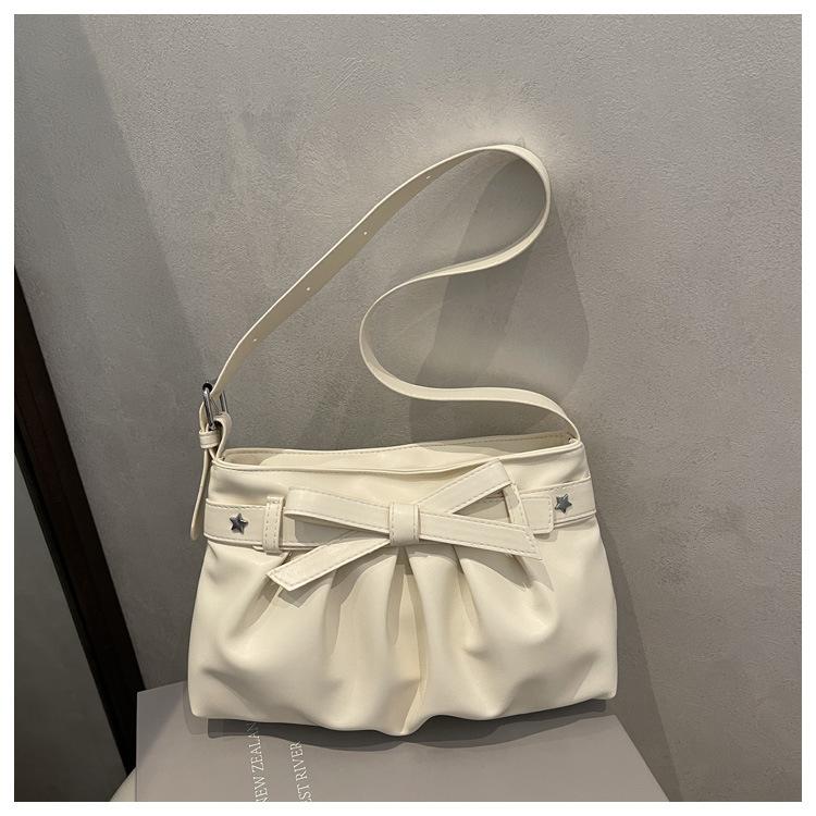 

New Trendy Shoulder Bag Women Bow Handle Crossbody Bag Fashiable Small Design Comfortable and Versatile Texture Storage Bags