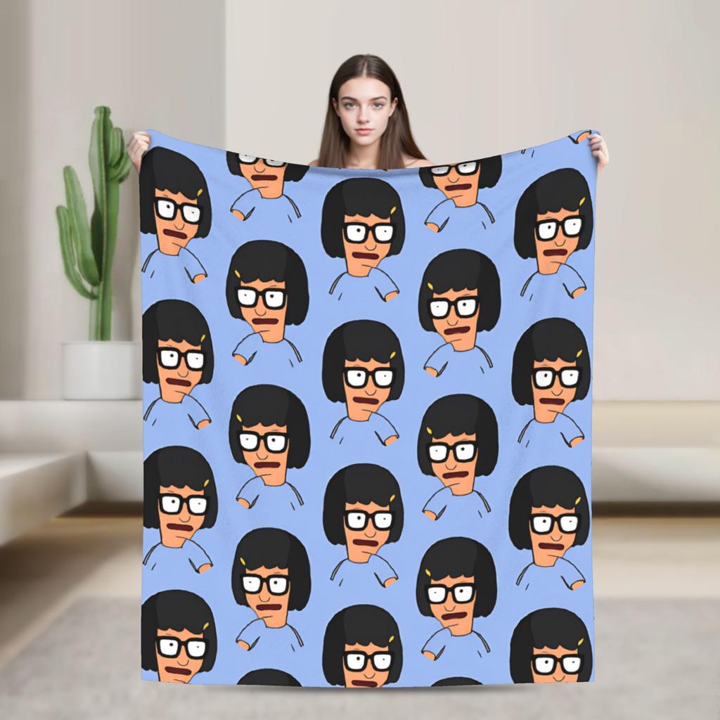 Super Warm Blankets Camping Anime Bobs Funny B-Burgers Throw Blanket Movie Flannel Bedspread For Home Decor Trend Sofa Bed Cover