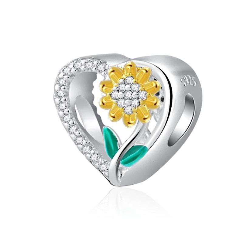 New Collection Series Sunflower Bouquet Daisy Clover Charm Bead Fit Original Bracelet Diy Accessories Gift For Women