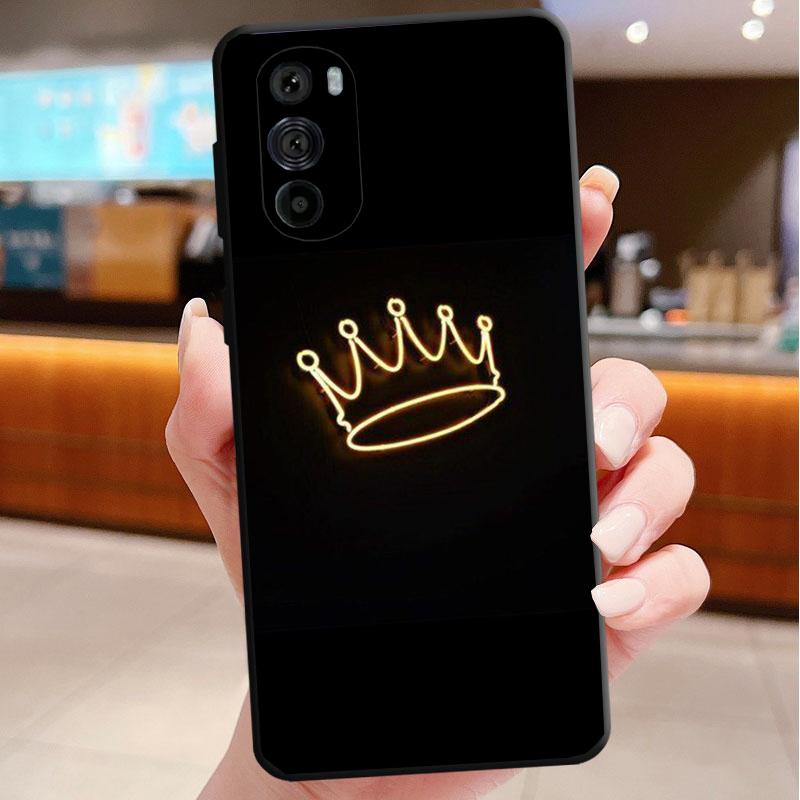 Phone Case For Motorola Edge 50 40 Pro 60 50 40 30 Ultra Neo Fusion Moto G85 G72 G53 G54 G84 G13 G32 King Queen Crown