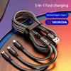 Car 3 In 1 100w Fast Charging Type C Usb Data Cable For Honda Pilot Odyssey Civic HR-V Prologue ZR-V Passport Fit Freed WR-V Ny1 ajj256