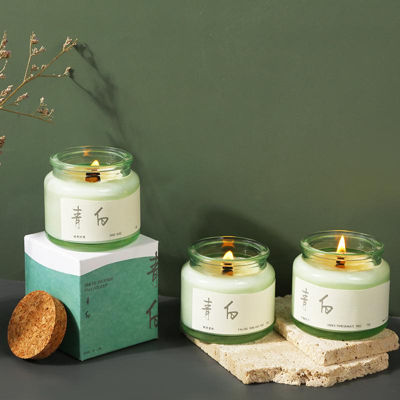 Cork Green Cup Soy Wax Scented Candle Home Creative Niche High-end Romantic Scented Candle
